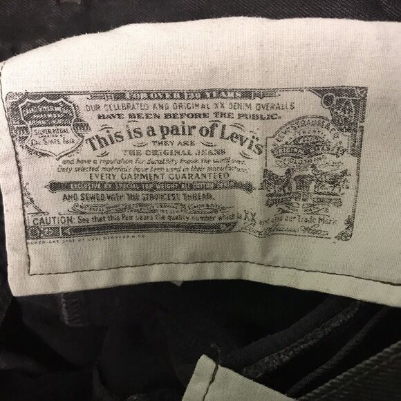 Levi's 501 Black Straight Leg Denim Jeans Men's size 36x34 Levi Strauss WPL 423 - Picture 13 of 13